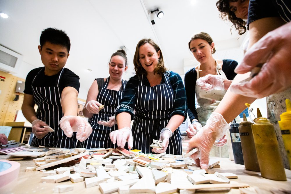 People in a craft workshop