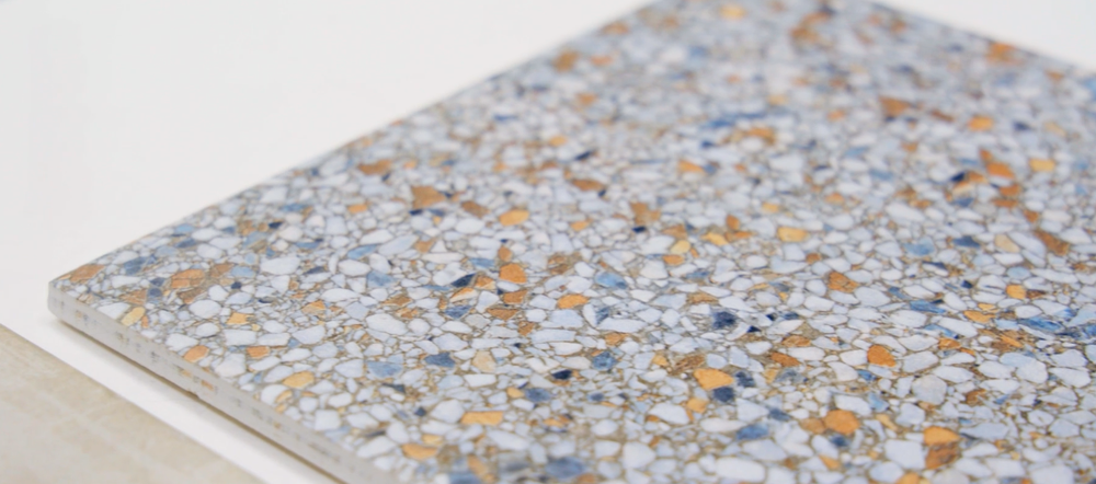 Speckled design on ceramic tile